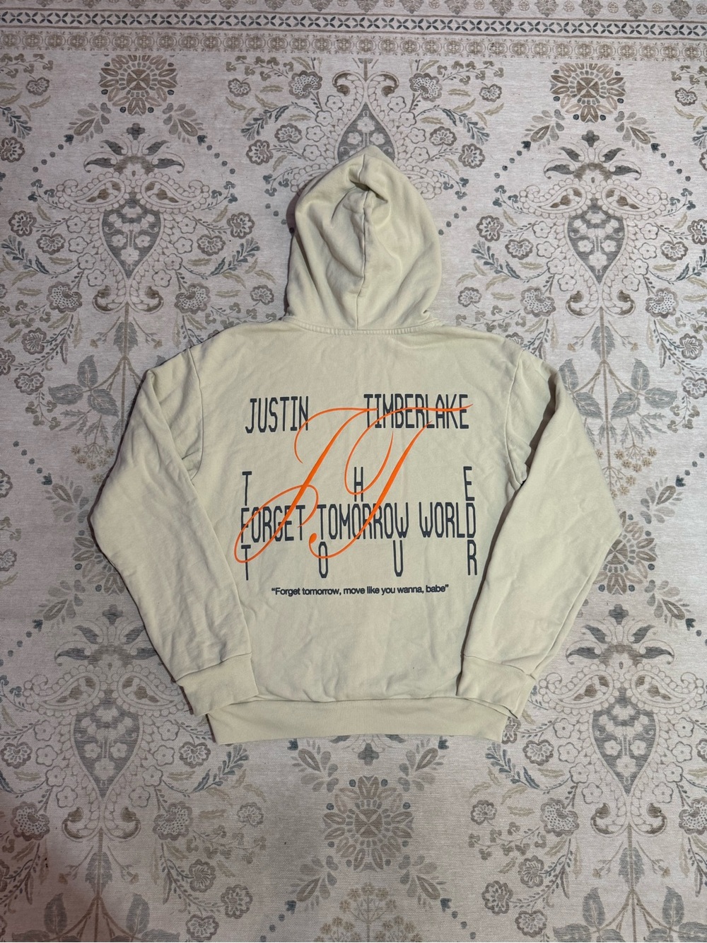 Justin Timberlake The Forget Tomorrow World Tour Hoodie Cream